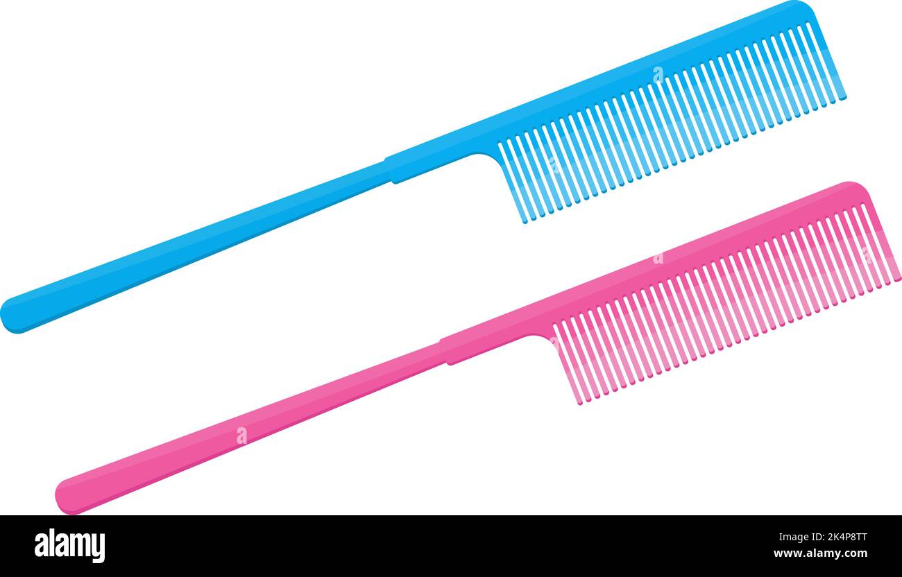 Hairstyle combs, illustration, vector on a white background. Stock Vector