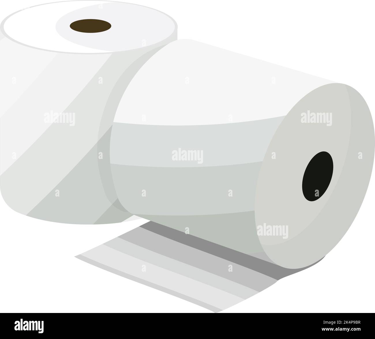 White toilet paper, illustration, vector on a white background. Stock Vector