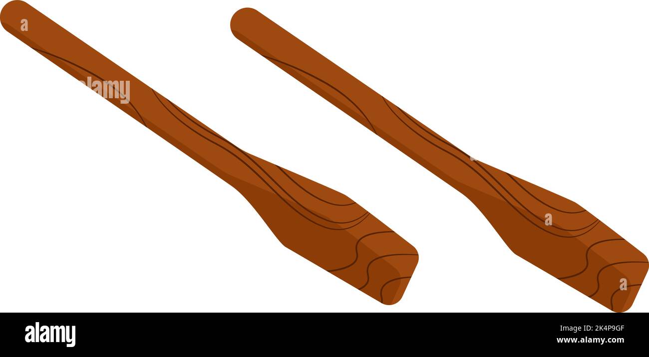 Wooden cooking stick, illustration, vector on a white background Stock