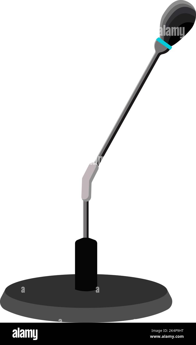 Stand microphone, illustration, vector on a white background. Stock Vector