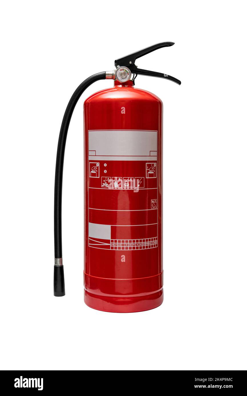 Red fire extinguisher. Isolate on a white background Stock Photo Alamy
