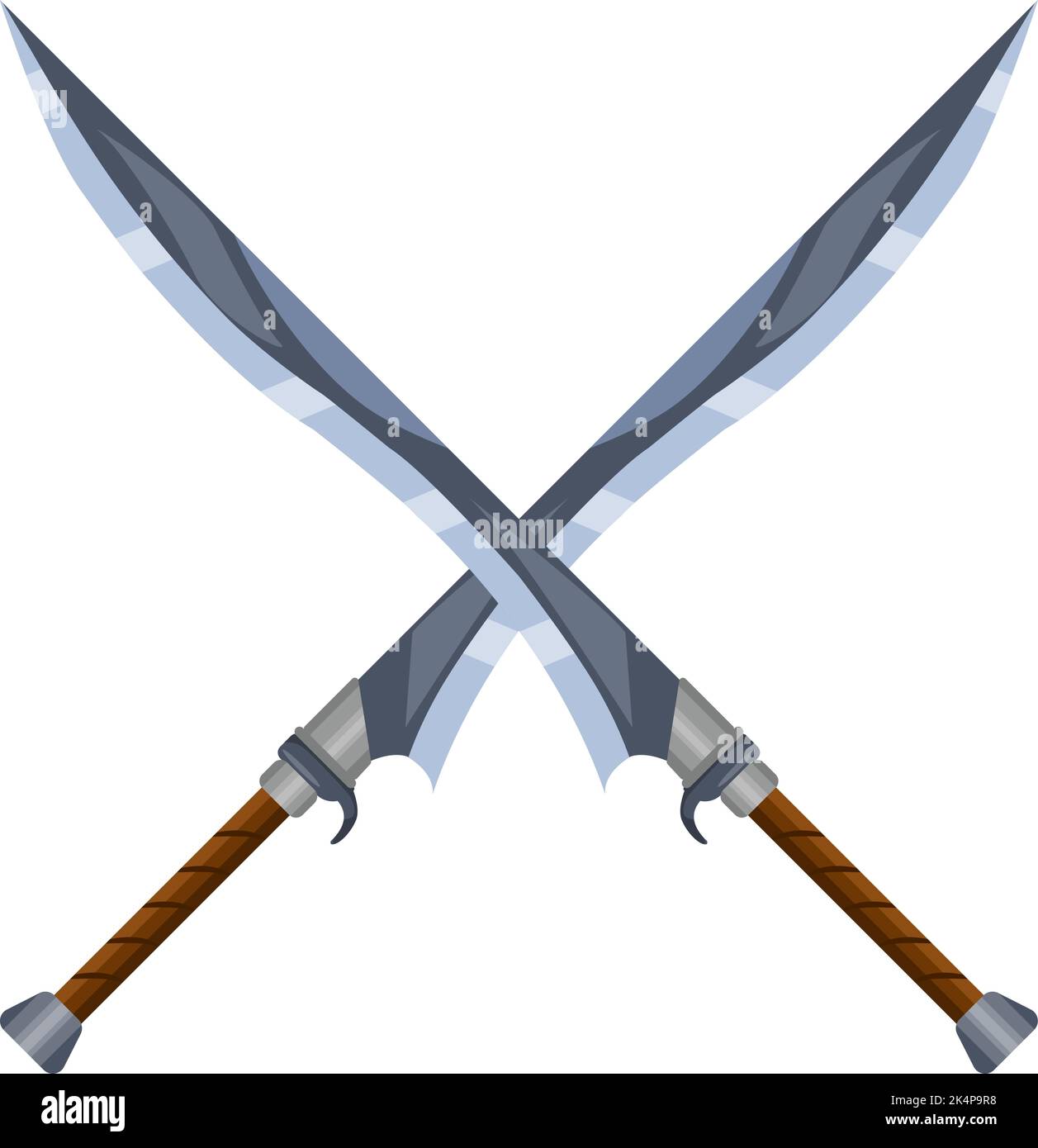 Metal swords, illustration, vector on a white background. Stock Vector