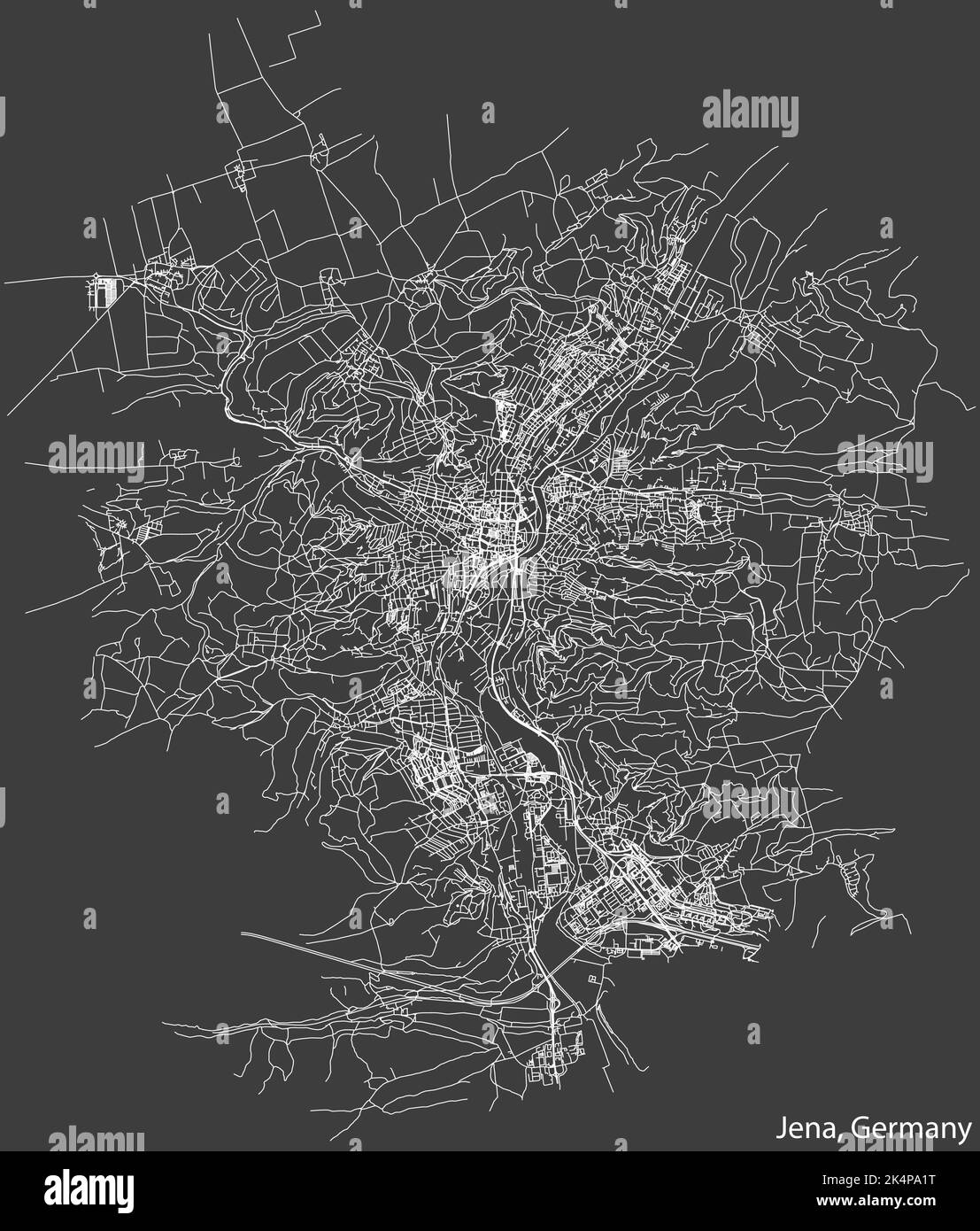 Street roads map of JENA, GERMANY Stock Vector Image & Art Alamy