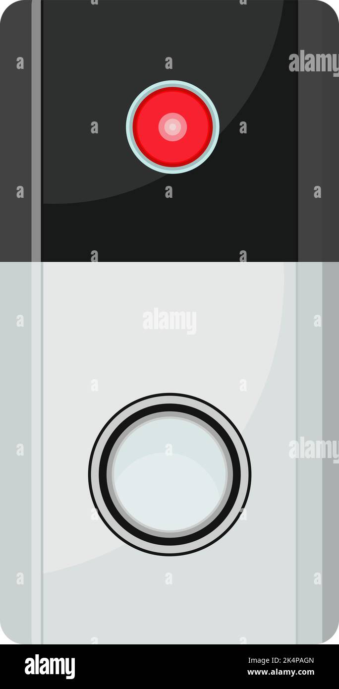 Digital doorbell, illustration, vector on a white background Stock