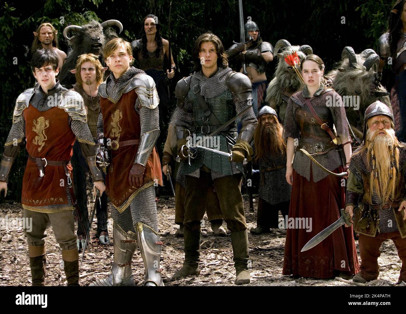 SKANDAR KEYNES, WILLIAM MOSELEY, BEN BARNES, ANNA POPPLEWELL, THE CHRONICLES OF NARNIA: PRINCE CASPIAN, 2008 Stock Photo