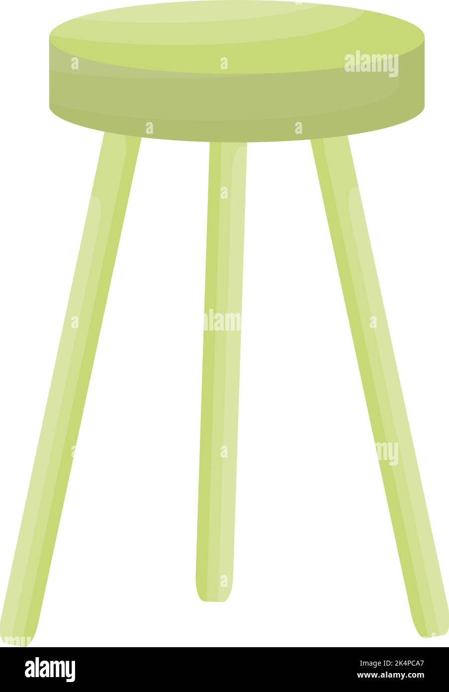 Light green stool, illustration, vector on a white background. Stock Vector