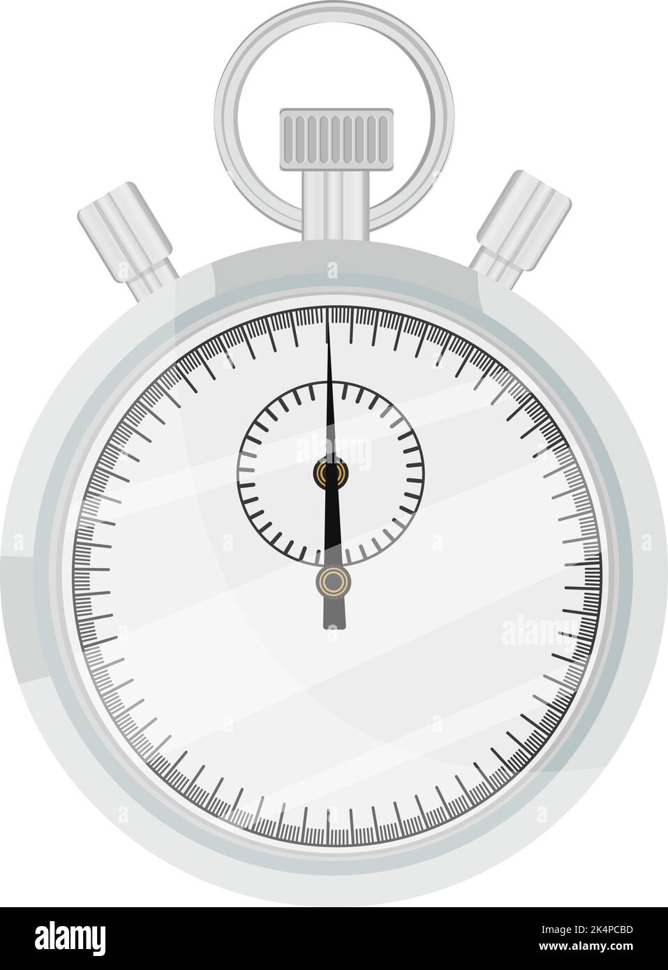 Grey stopwatch, illustration, vector on a white background. Stock Vector