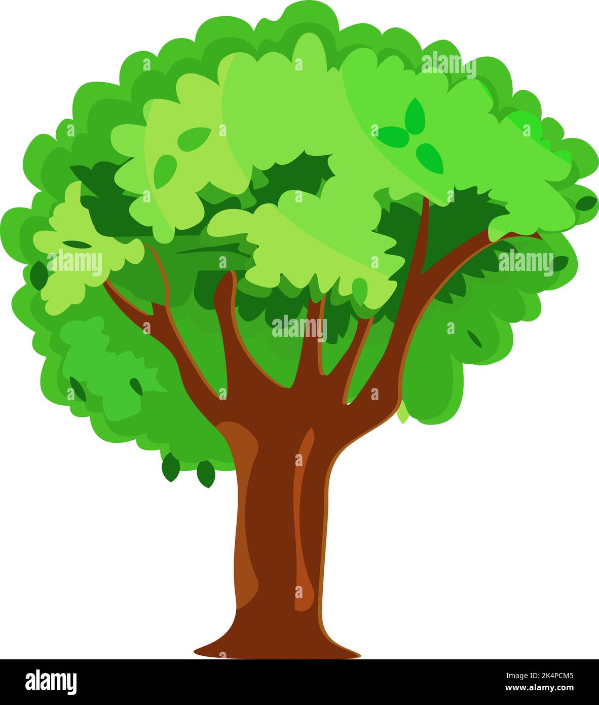 Green tree, illustration, vector on a white background Stock Vector ...