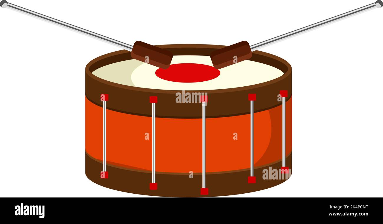 Red drum, illustration, vector on a white background. Stock Vector