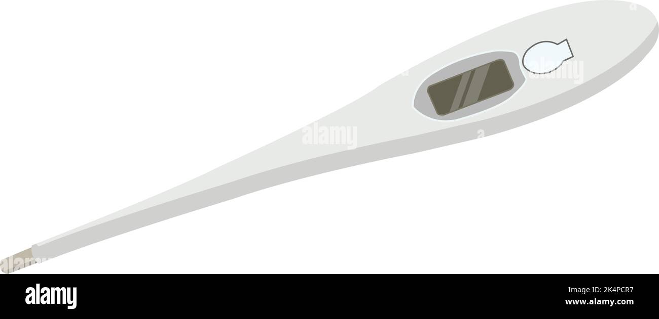 Digital thermometer, illustration, vector on a white background. Stock Vector