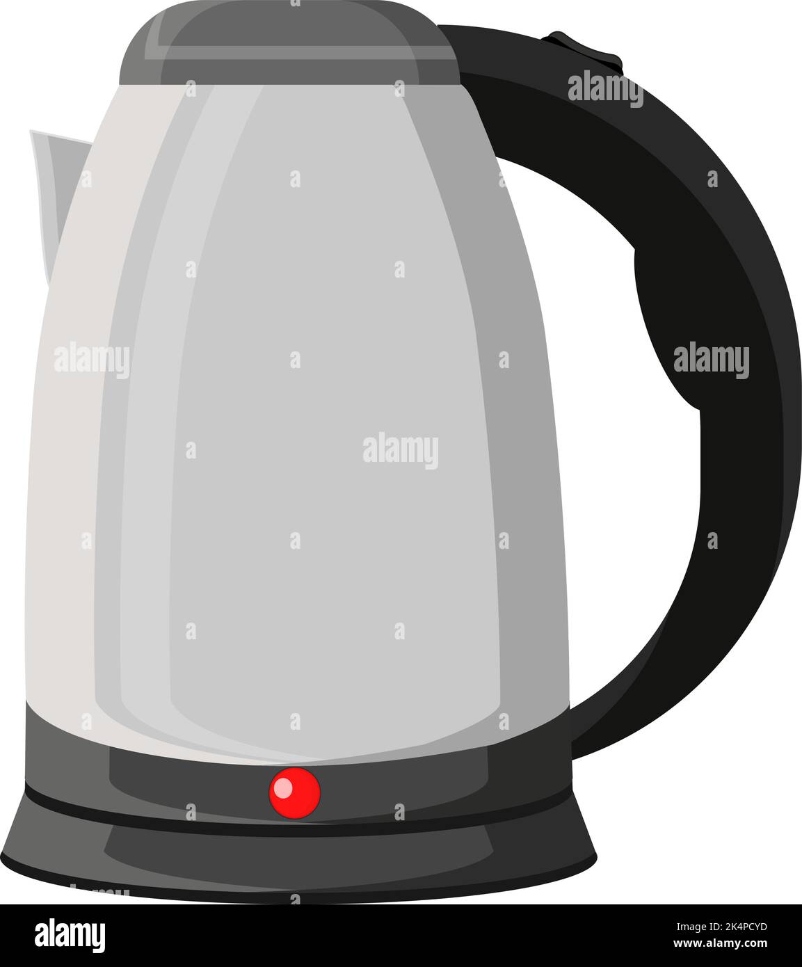 Electric grey kettle, illustration, vector on a white background. Stock Vector