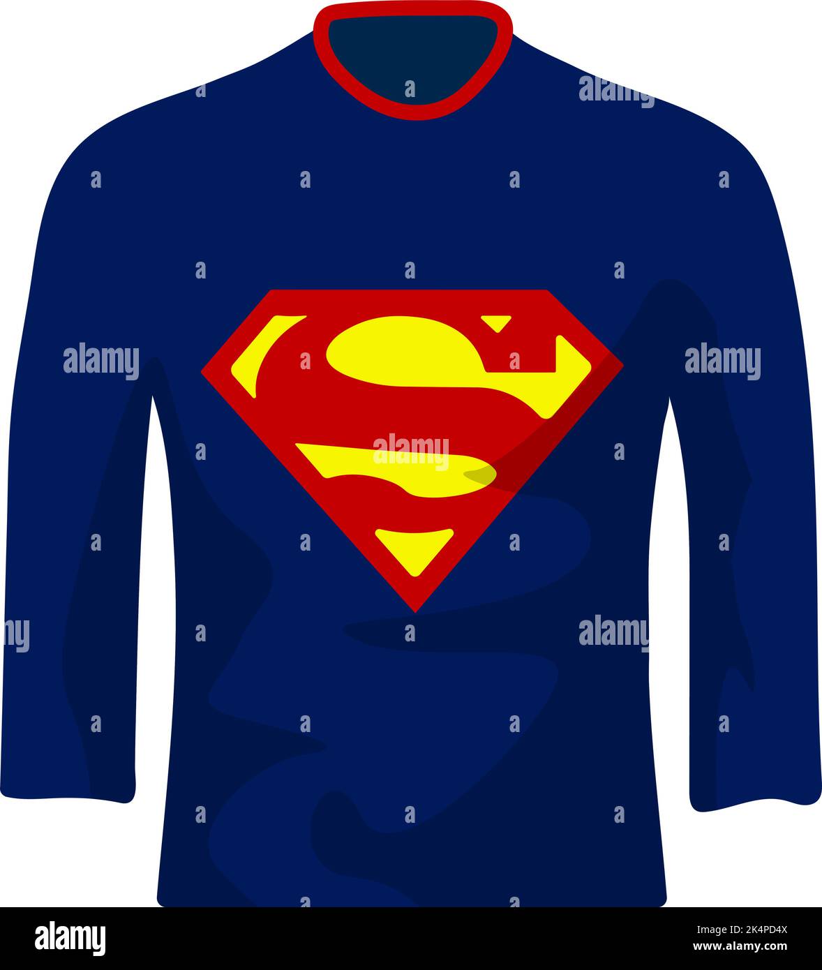 Superman shirt, illustration, vector on a white background. Stock Vector