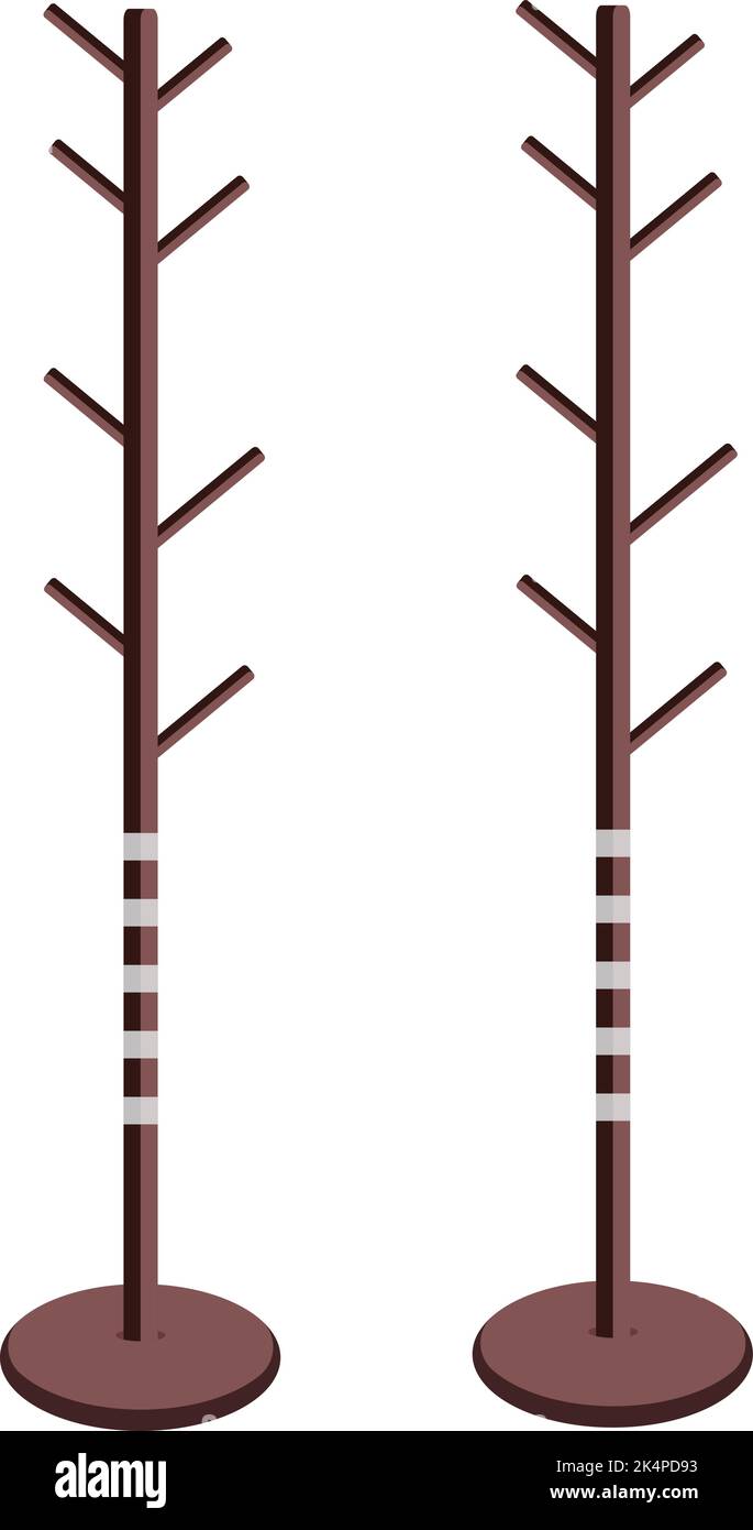 Coat hanger stand, illustration, vector on a white background. Stock Vector