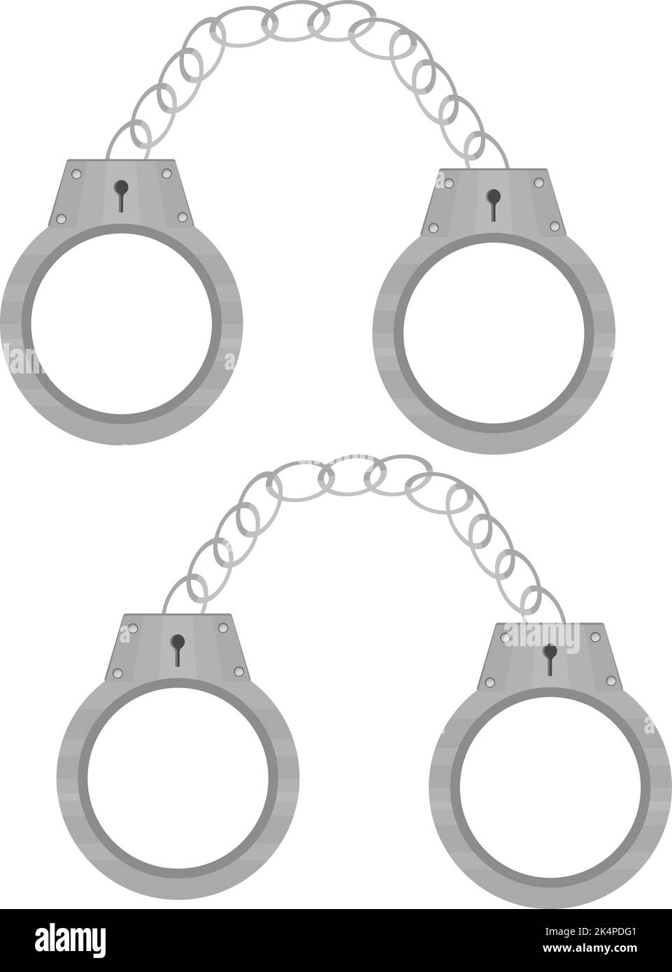 Prisoner handcuffs, illustration, vector on a white background. Stock Vector