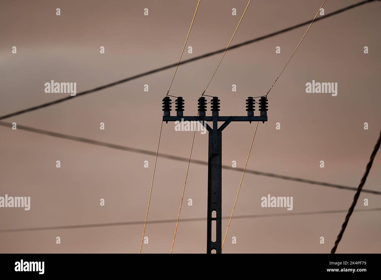 Electric line silhouettes Stock Photo