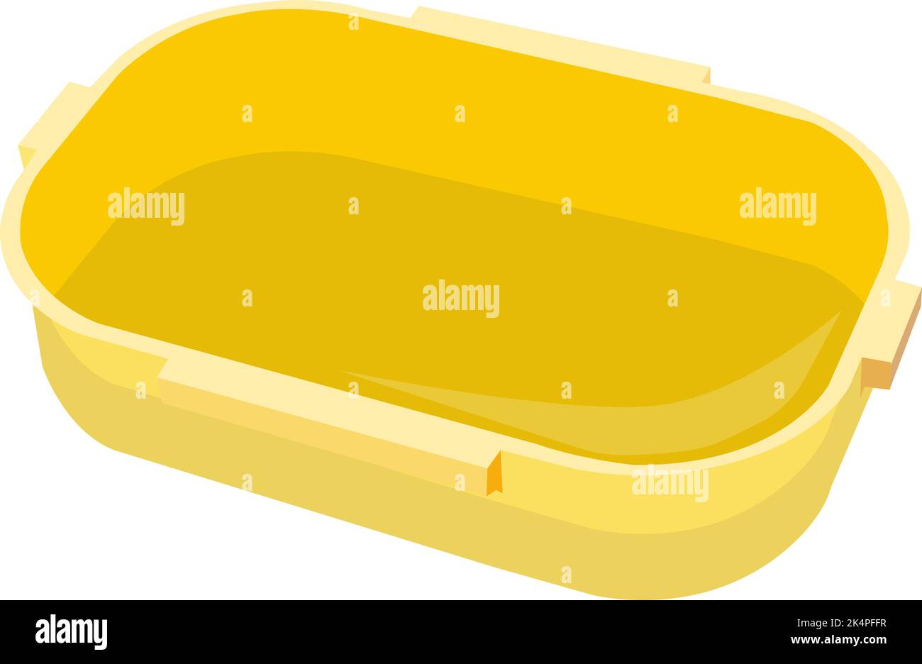 Yellow tiffin box, illustration, vector on a white background. Stock Vector