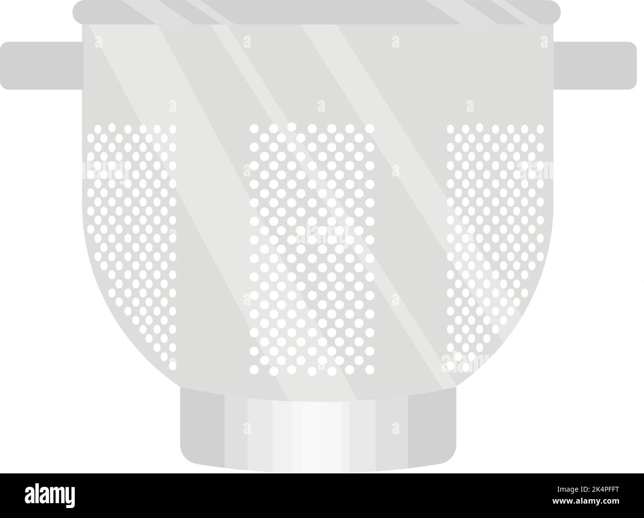 New Metal colander, illustration, vector on a white background. Stock Vector