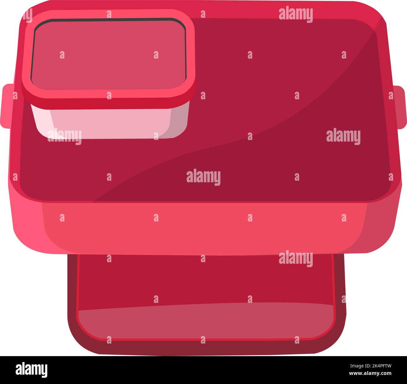 Red tiffin box, illustration, vector on a white background. Stock Vector