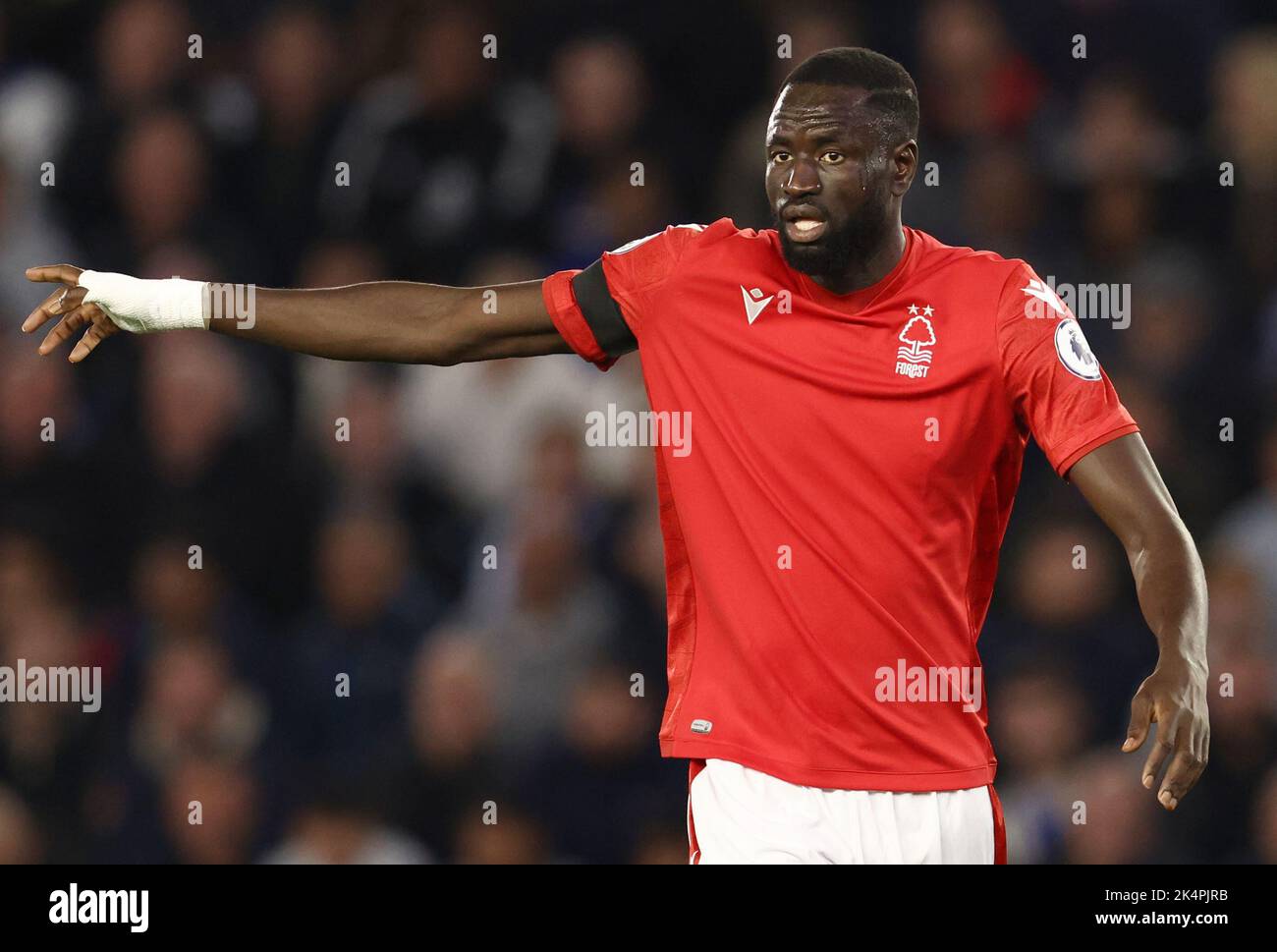 Leicester, England, 3rd October 2022.  Cheikhou Kouyate of Nottingham Forest during the Premier League match at the King Power Stadium, Leicester. Picture credit should read: Darren Staples / Sportimage Stock Photo