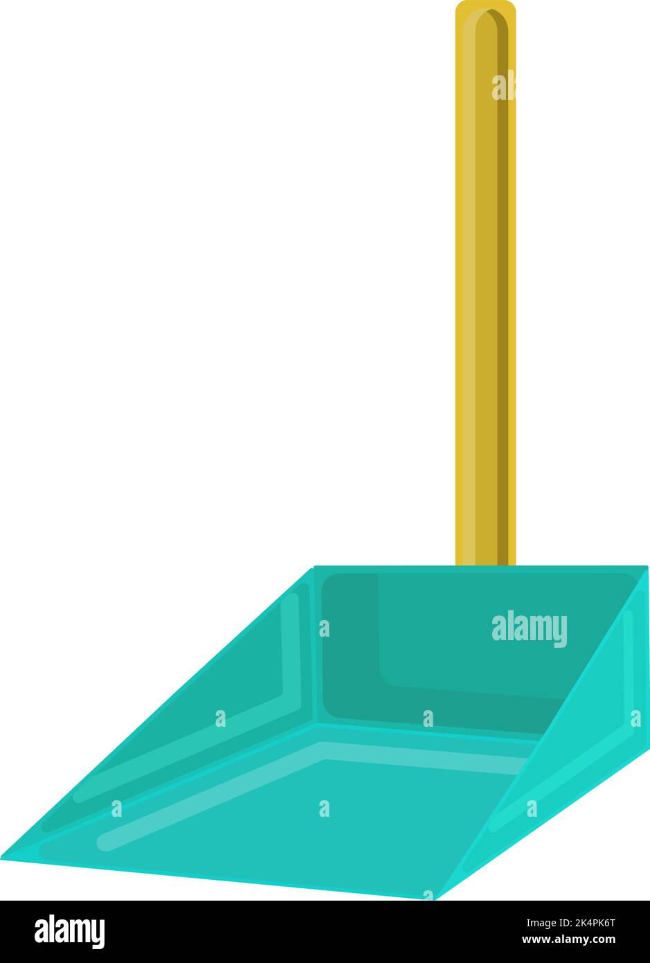 Mint green dustpan, illustration, vector on a white background. Stock Vector