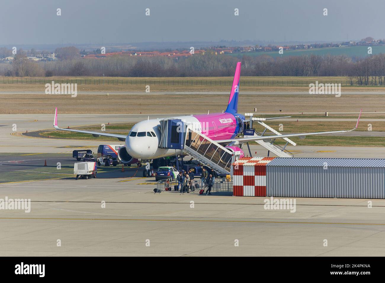 Wizzai airline at the airport Stock Photo