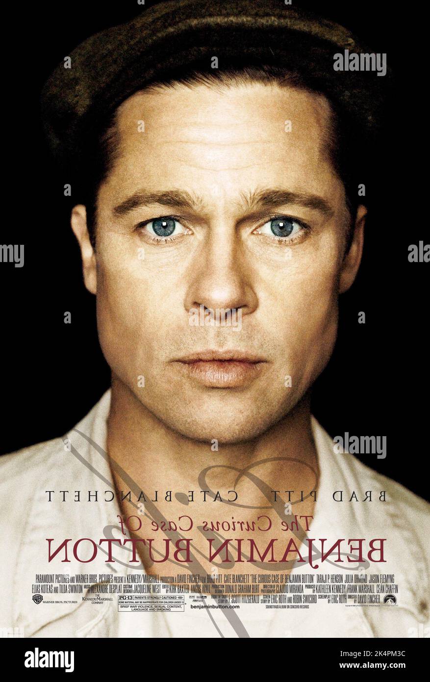 BRAD PITT MOVIE POSTER THE CURIOUS CASE OF BENJAMIN BUTTON 2008 Stock BRAD PITT MOVIE POSTER THE CURIOUS CASE OF BENJAMIN BUTTON 2008 Stock