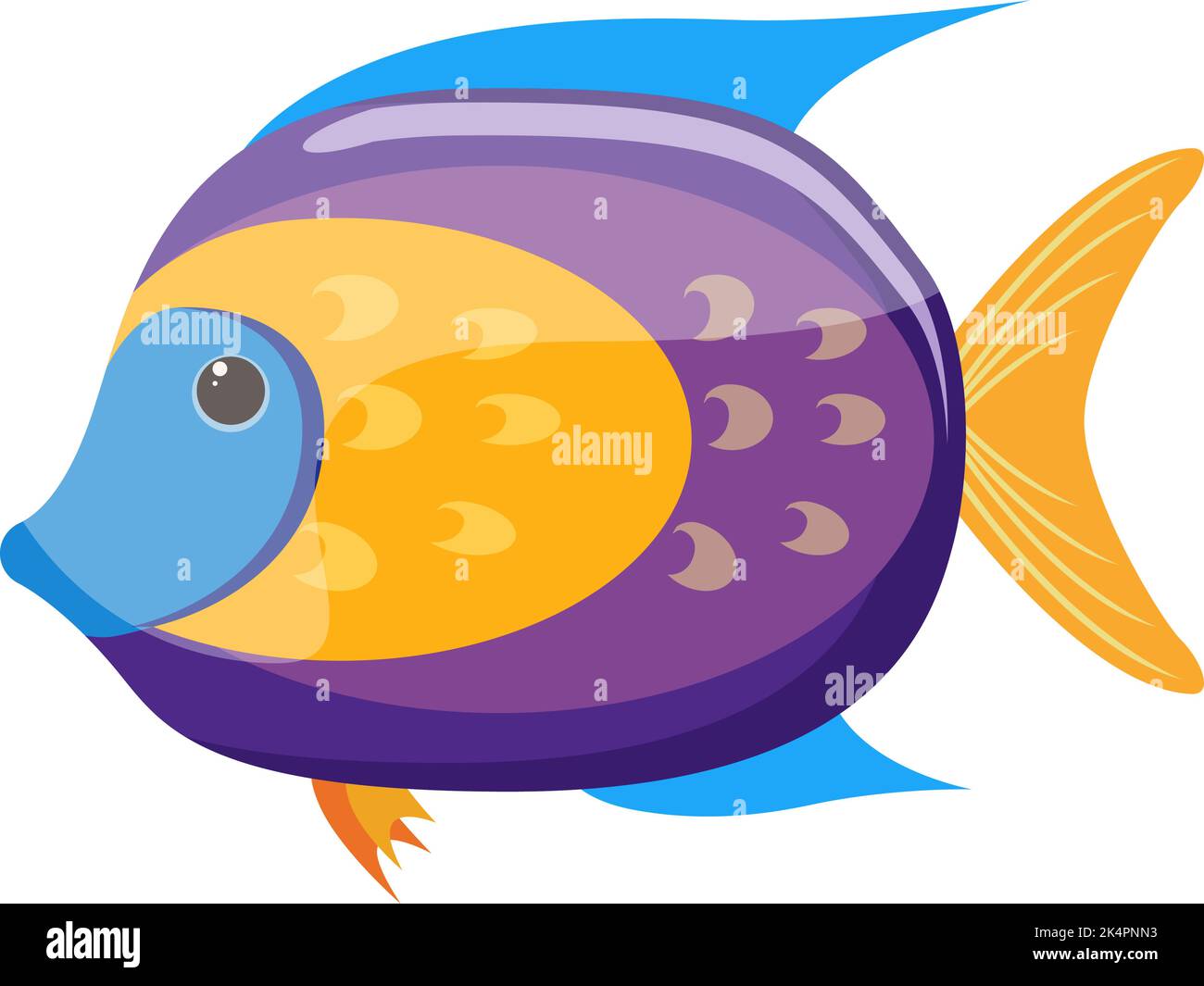 Colorful fish, illustration, vector on a white background. Stock Vector