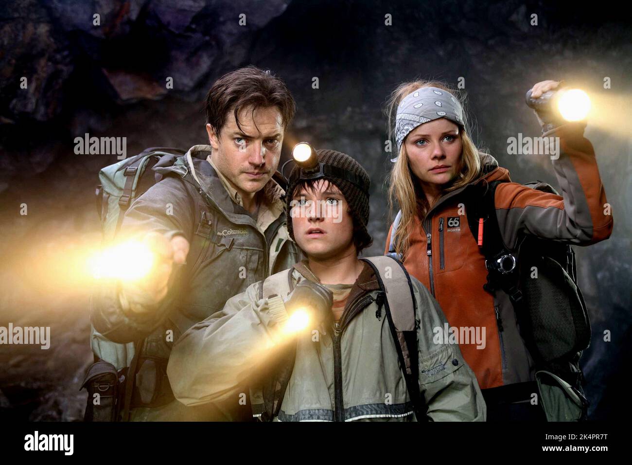 FRASER,HUTCHERSON,BRIEM, JOURNEY TO THE CENTER OF THE EARTH, 2008 Stock Photo