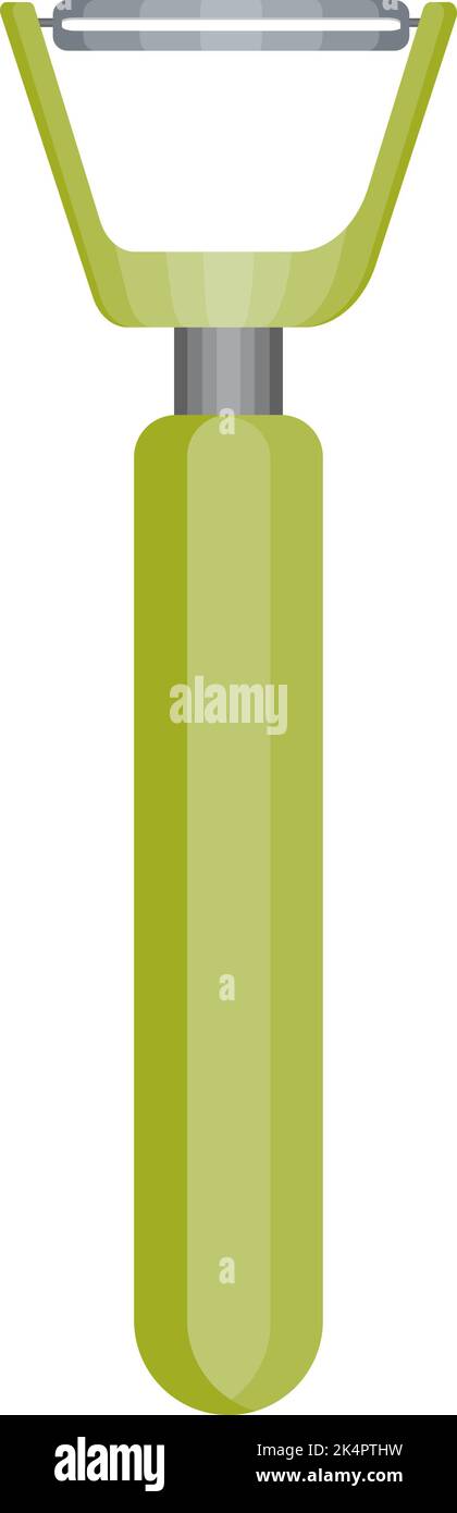 Green vegetable peeler, illustration, vector on a white background. Stock Vector