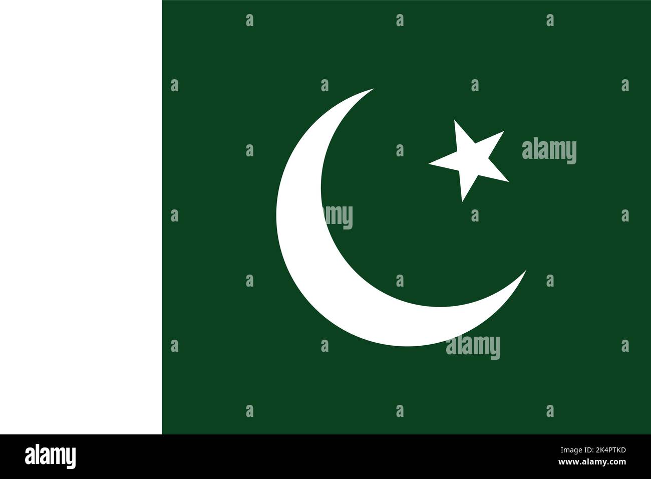 Official Pakistani Flag. Pakistan flag, correct colors and proportion, accurate vector illustration. Stock Vector
