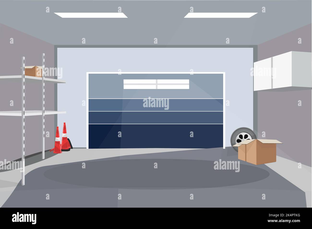 Car garage, illustration, vector on a white background Stock Vector ...