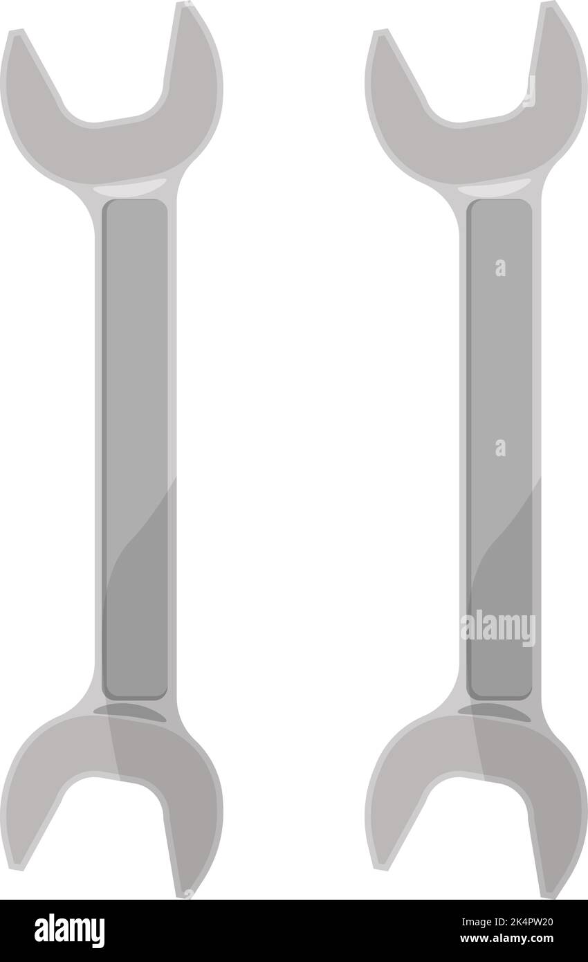 Working wrench tool, illustration, vector on a white background. Stock Vector
