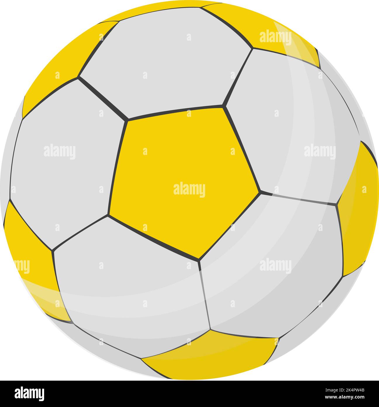 Yellow football ball, illustration, vector on a white background Stock