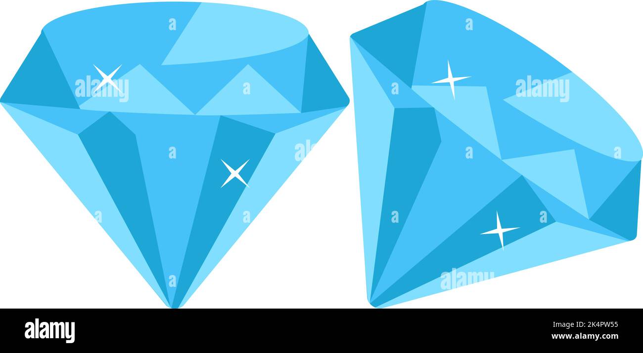 Two blue diamonds, illustration, vector on a white background. Stock Vector