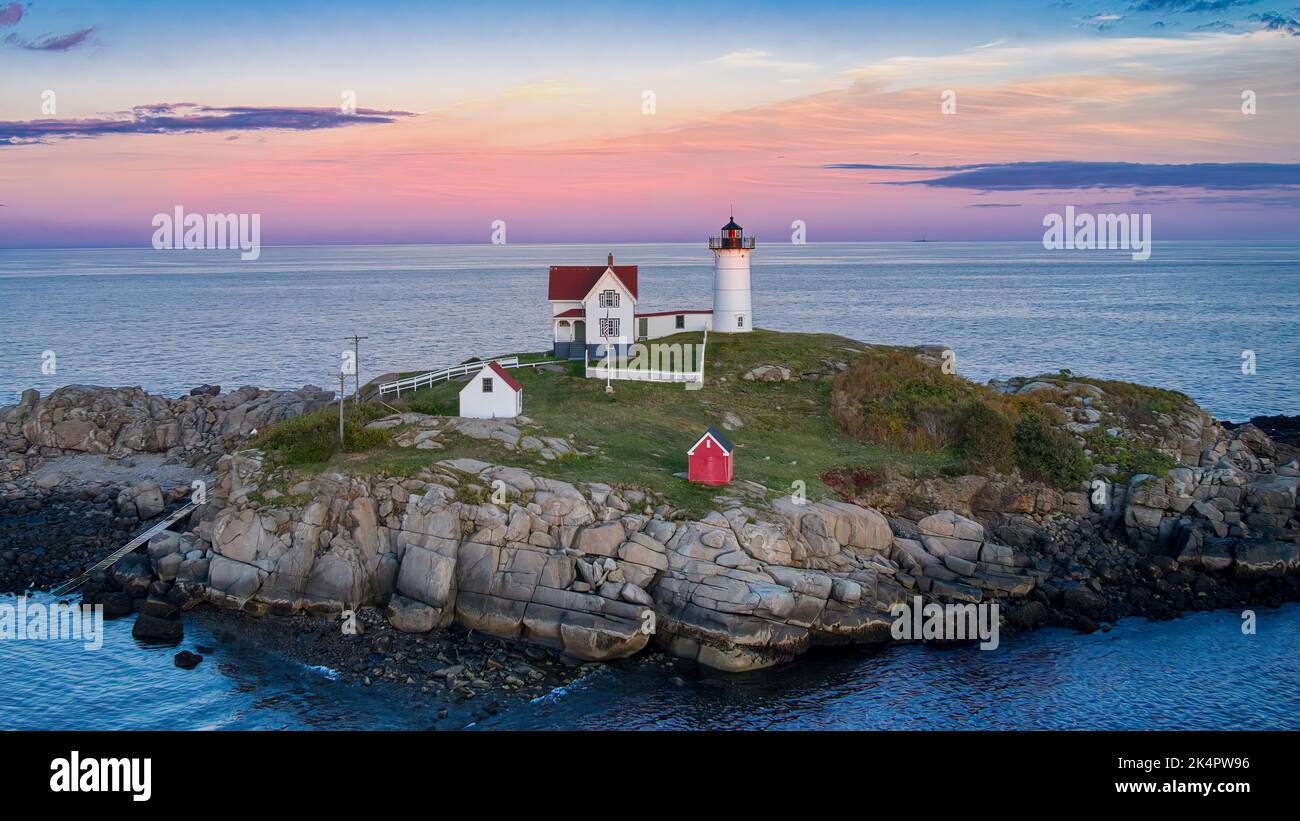 “Cape Neddick Lighthouse Sunset” The Cape Neddick Lighthouse stands on