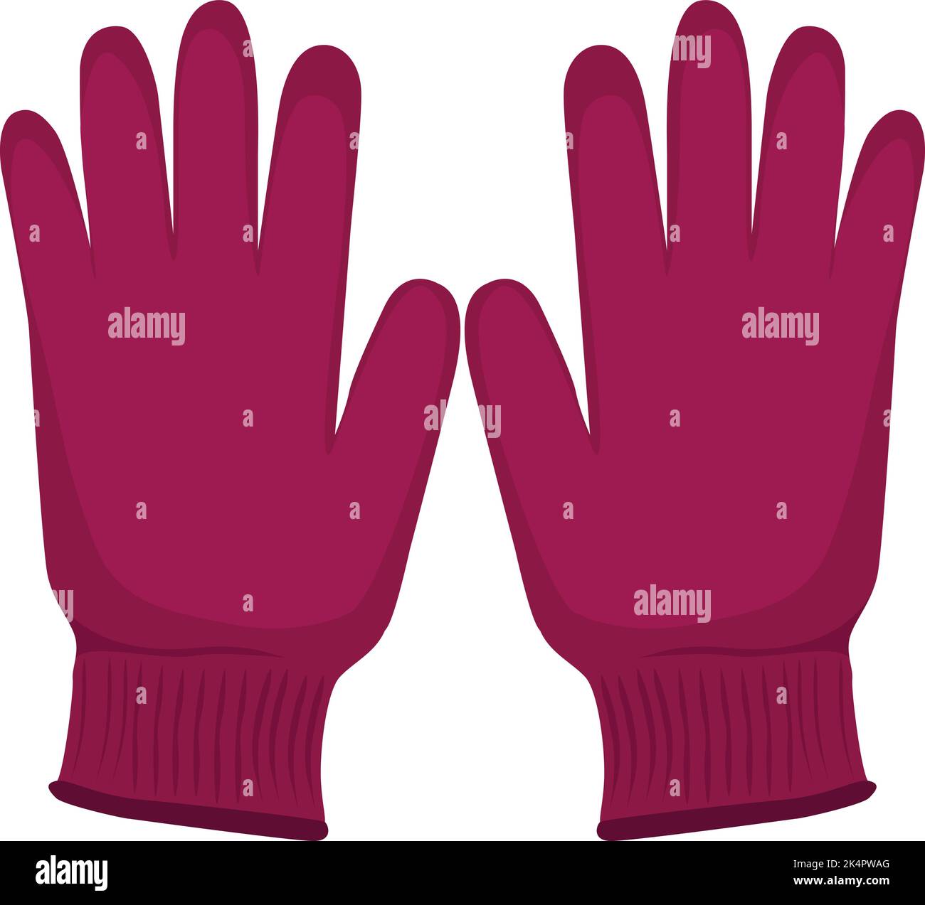 Pink gloves, illustration, vector on a white background. Stock Vector