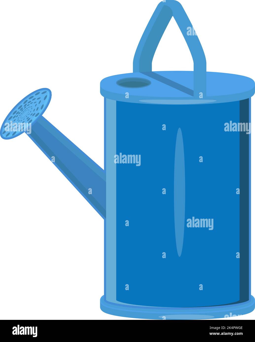 Blue watering can, illustration, vector on a white background Stock