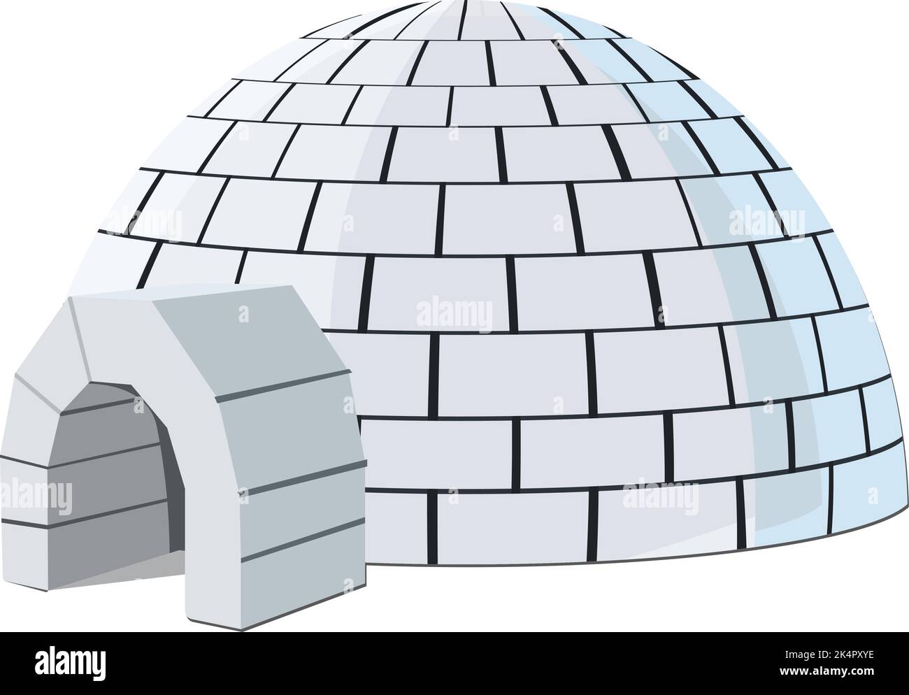 White igloo, illustration, vector on a white background. Stock Vector