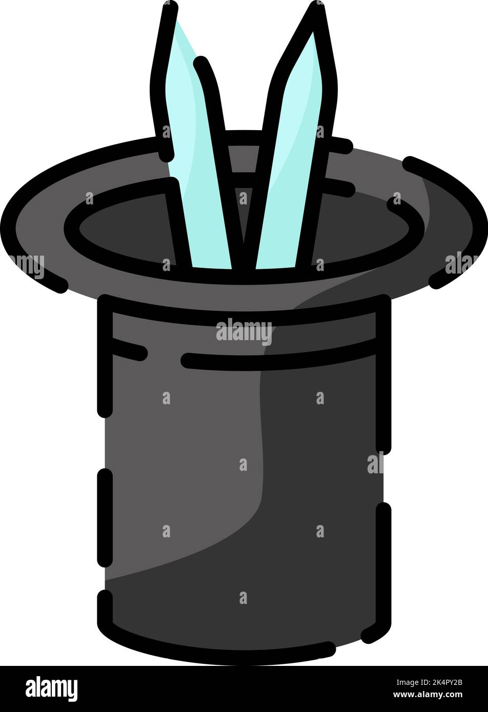 Amusment park magic hat , illustration, vector on a white background. Stock Vector