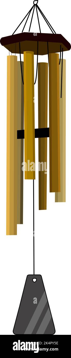 Jappanese wind chimy, illustration, vector on a white background. Stock Vector