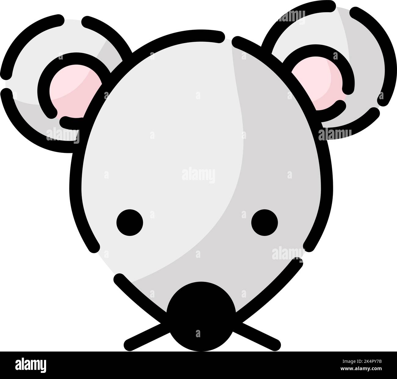 Grey mouse, illustration, vector on a white background. Stock Vector