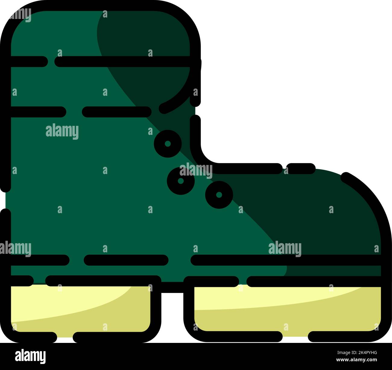 Camping shoes, illustration, vector on a white background. Stock Vector