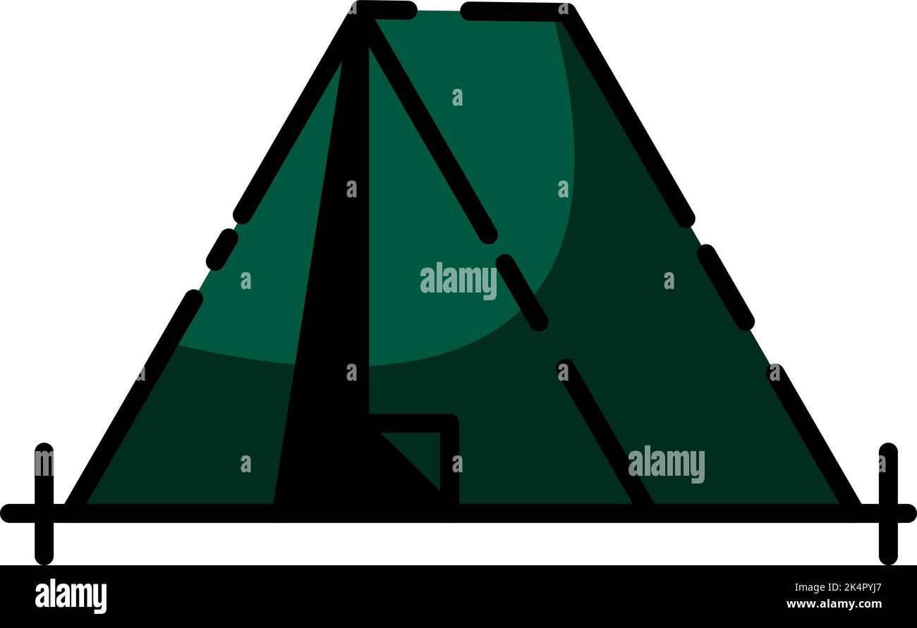 Camping tent, illustration, vector on a white background Stock Vector ...