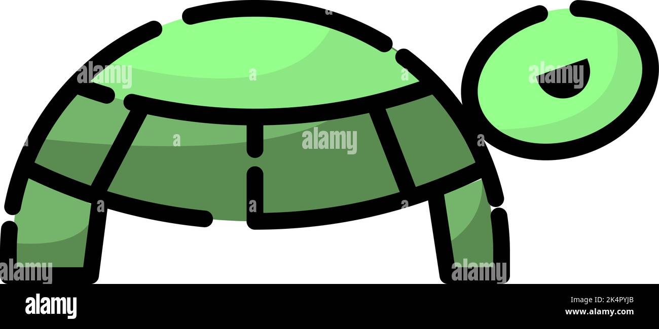 Green turtle, illustration, vector on a white background. Stock Vector