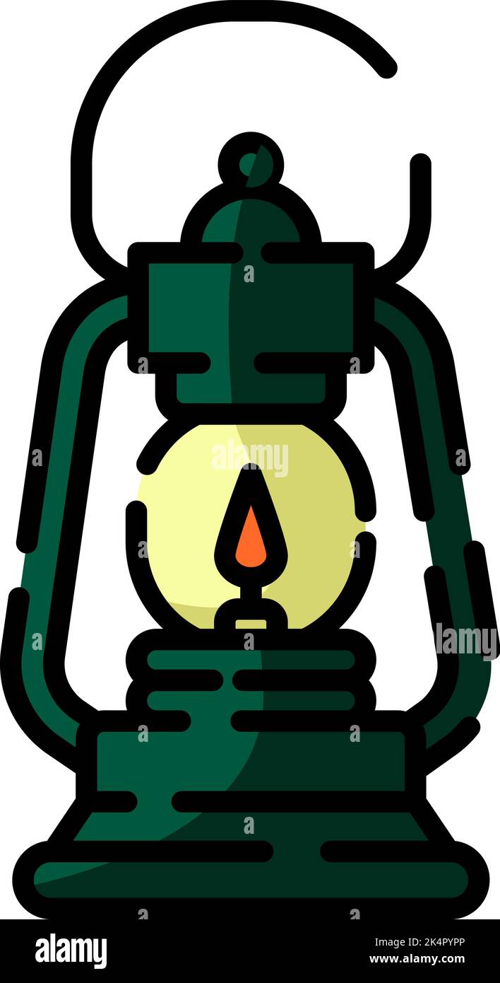 Camping lamp, illustration, vector on a white background. Stock Vector