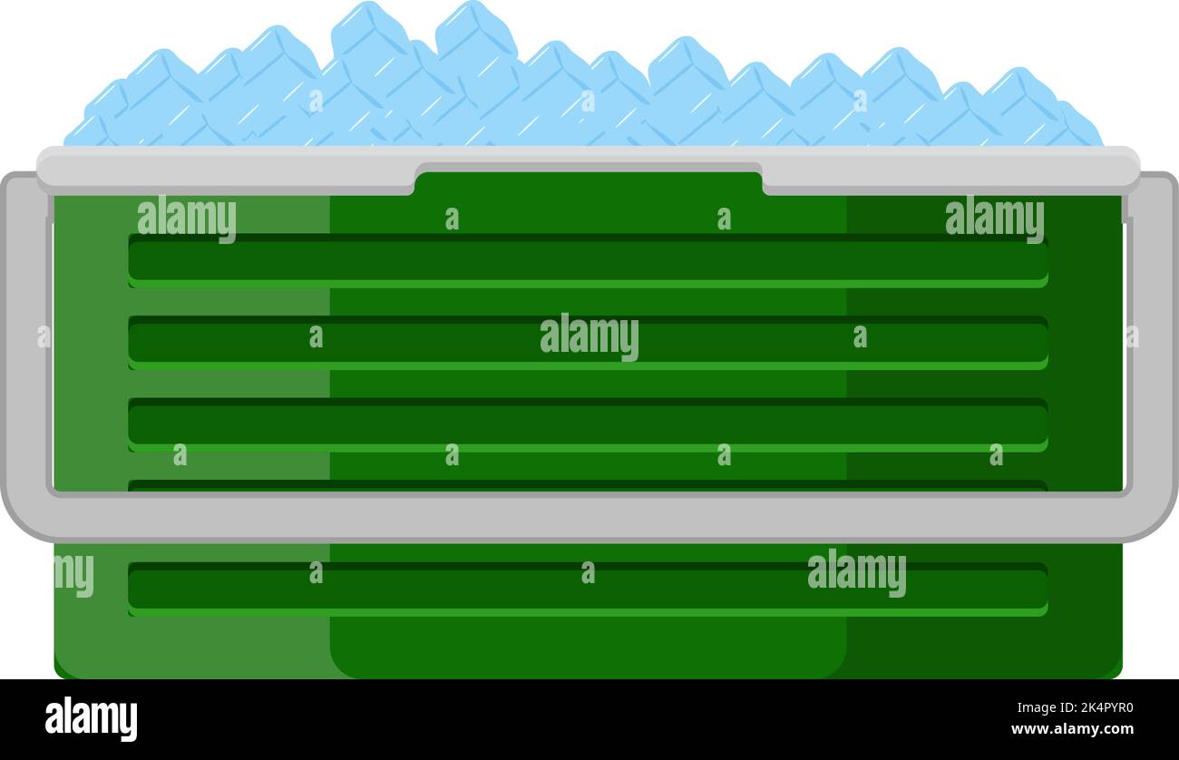 Green ice box, illustration, vector on a white background Stock Vector