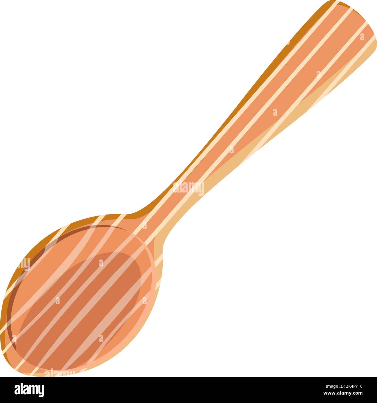 Kitchen wooden spoon, illustration, vector on a white background Stock ...
