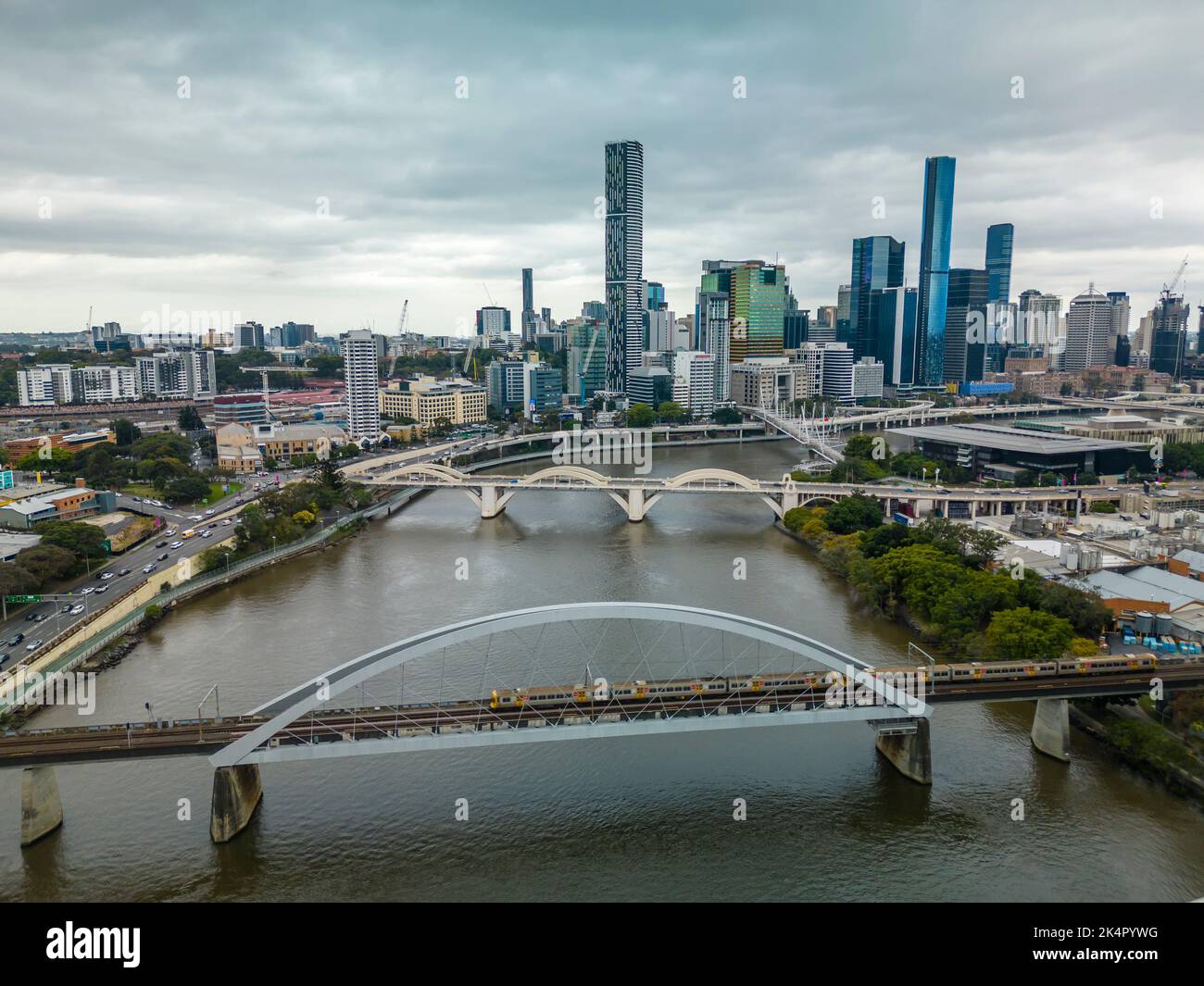 Aerial view of Brisbane city in Australia Stock Photo