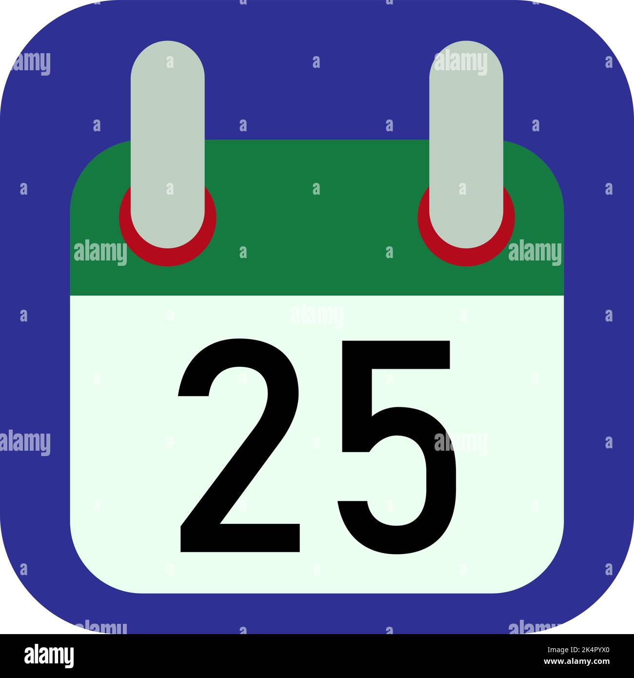 Christmas calender, illustration, vector on a white background. Stock Vector