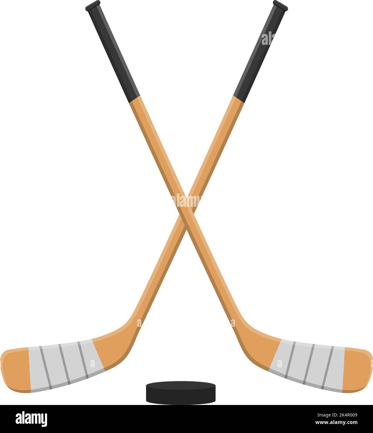 Ice hockey sticks, illustration, vector on a white background Stock